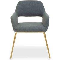 Interiors By PH Dining Chair Grey Gold Legs, Grey