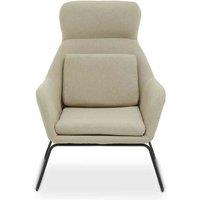 Interiors By PH Natural Velvet Chair With Black Legs, Cream