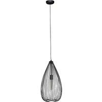 Interiors By PH Pendant Light Black Iron 1 Bulb, Black