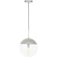 Interiors By PH 35Cm Pendant Light Chrome Metal Clear Glass Shade, Silver