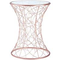 Interiors By PH Concave Table Rose Gold Frame Glass Top