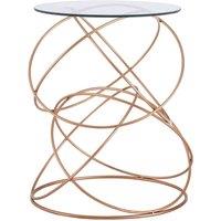 Interiors By PH Circles Table Rose Gold Frame Glass Top, Gold