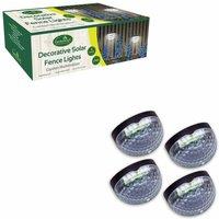 Gardenkraft 4-pack Of Solar Fence Decorative Lights, White