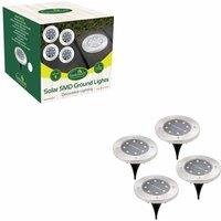 Gardenkraft 4-pack Of Solar Ground Light-bright - White, White