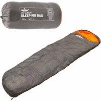 Milestone Camping Single Mummy Sleeping Bag With 2 Season Insulation - Grey, Grey