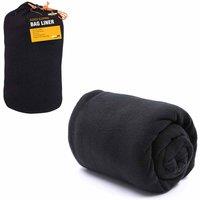 Milestone Camping Fleece Sleeping Bag Liner - Black, Black