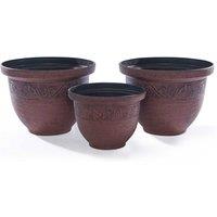Greenhurst 3pc Recycled Antique Planter Set - Brown, Brown