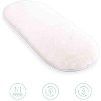 Clair de Lune Natural Bamboo Palm Moses Basket/Noah Pod Mattress - White/Cream