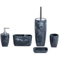 Showerdrape Octavia Grey Collection 5 Piece Bathroom Set, Grey