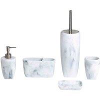 Showerdrape Octavia White Collection 5 Piece Bathroom Set, White