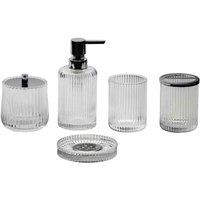 Showerdrape Regent Set Of 5 Bathroom Accessories, Clear