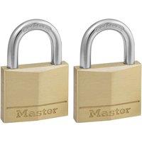 Master Lock 2 X 40Mm Brass Padlock Keyed Alike, Gold