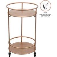Small Drinks Trolley Bar Cart - Rose Gold, Gold