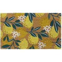 JVL Eco-friendly Latex Backed Coir Door Mat Lemons, Yellow