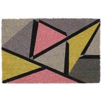 JVL Eco-friendly Latex Backed Coir Door Mat Abstract, Multi