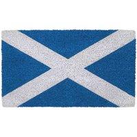 JVL Eco-friendly Latex Backed Coir Door Mat Scottish Flag, Blue