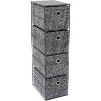 Jvl Urban Paper 4 Drawer Storage Unit, Grey