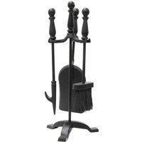 Jvl Colchester Contemporary Fireside Companion Set 3 Piece, Black