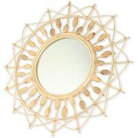Desser Boho Round Rattan Mirror In Natural, Brown