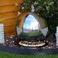 Tranquility 40cm S/Steel Sphere Mains Powered Water Feature, Silver