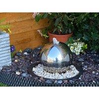 Tranquility 20Cms Stainless Steel Sphere Mains Powered Water Feature, Silver