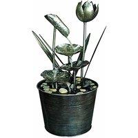 Tranquility Zinc Flower Mains Powered Water Feature, Grey