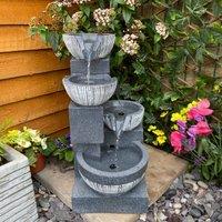 Tranquility Eclipse 4 Bowl Mains Powered Water Feature, Grey