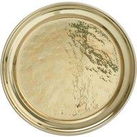 Interiors by PH Mixology Serving Plate Brass Finish - Large, Brown