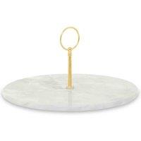 Interiors by PH Marble Cake Stand With Gold Handle - Grey, Grey