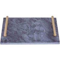 Interiors by PH Black Marble Tray With Gold Handles - Black, Black