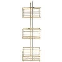 Interiors by PH Storage Caddy 3 Tier Rectangular - Champagne Gold, Gold
