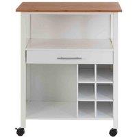 Interiors by PH Kitchen Trolley - White Bamboo Top, White