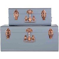 Interiors by PH Set Of 2 Storage Trunks - Copper Grey