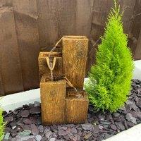 Tranquility Coastal Bay Solar Powered Water Feature, Brown