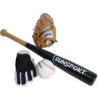 Sunsport Baseball Gloves Bat & Ball, Brown