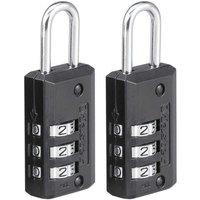 Master Lock 20Mm Wide Zinc Body With Black Vinyl Cover Set-your-own Combination Padlock 2-pack, Black