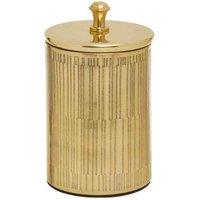Interiors By Ph Aluminium Canister With Lid Gold Finish, Gold
