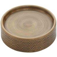 Interiors By Ph Etched Aluminium Soap Dish Gold Finish, Gold