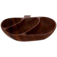 Interiors By Ph Serving Dish 3 Section With Apple Shape Acacia Wood, Brown