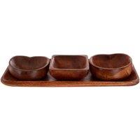 Interiors By Ph 5 Compartment Serving Dish Set Tray Square Dish And 2 Heart Dishes