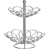 Interiors By Ph 2 Tier Fruit Basket - Chrome, Silver