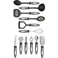 Interiors By PH 12pc Gadget Set w/ Ergonomic Handles, Black