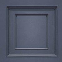 Belgravia Decor Amara Panel Dark Blue Wallpaper 10m x 53cm, Blue
