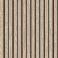 Belgravia Decor Wood Slat Light Oak Wallpaper 10m x 53cm, Brown