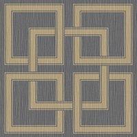Belgravia Decor Amara Square Gold/Silver Wallpaper 10m x 53cm, Gold