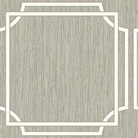 Belgravia Decor Grasscloth Geometric Silver Wallpaper 10m x 53cm, Silver