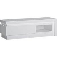 Lyon 1 Drawer TV Cabinet w/ Open Shelf - White/High Gloss