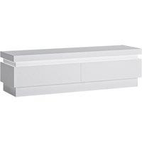 Lyon 2 Drawer TV Cabinet Including Led Lighting In White And High Gloss, White