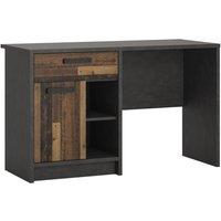 Brooklyn Desk w/ 1 Door And 1 Drawer - Walnut/Dark Grey, Brown