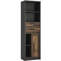 Furniture To Go Brooklyn Bookcase In Walnut And Dark Matera Grey, Brown